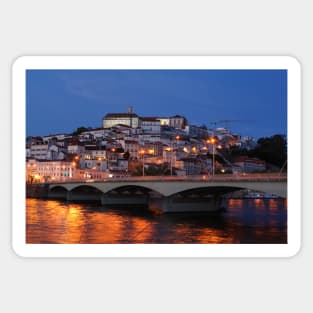 Old town, river, Mondego, Coimbra, Portugal, city, evening, dusk Sticker